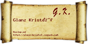 Glanz Kristóf névjegykártya