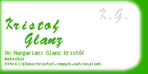 kristof glanz business card